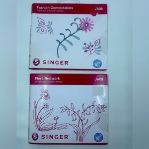 SINGER Set of (2) Machine Embroidery Designs NEW